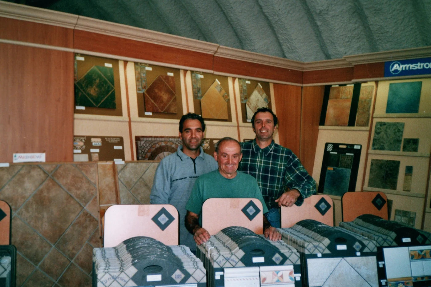 The Loiselle family in the original showroom